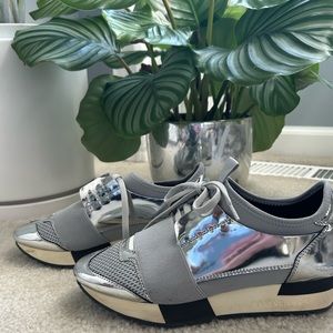 Silver/chrome balenciaga sneakers